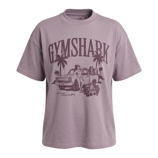 GYMSHARK Pick Up Truck Graphic Short Sleeve T-Shirt Dusk Purple