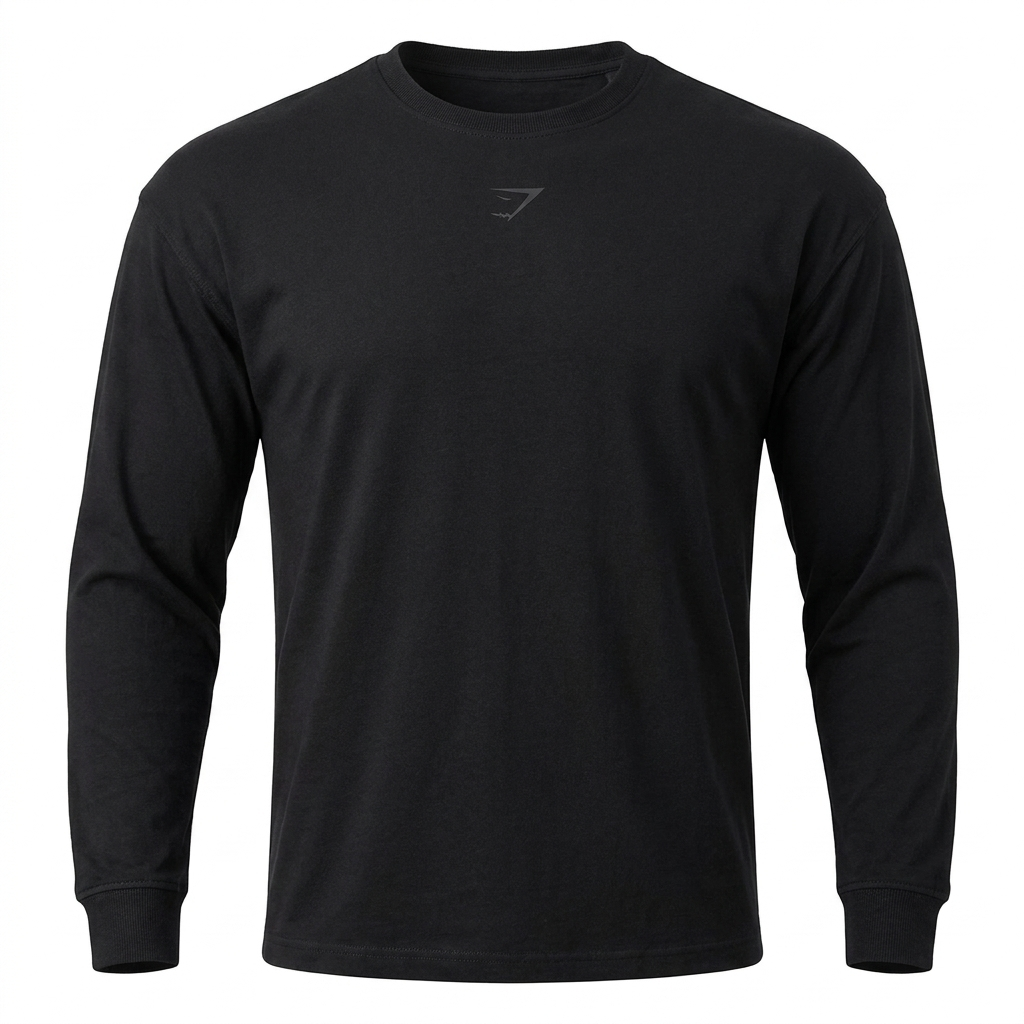 GYMSHARK Power Long Sleeve T-Shirt Black