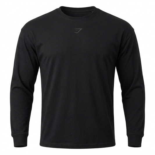 GYMSHARK Power Long Sleeve T-Shirt Black
