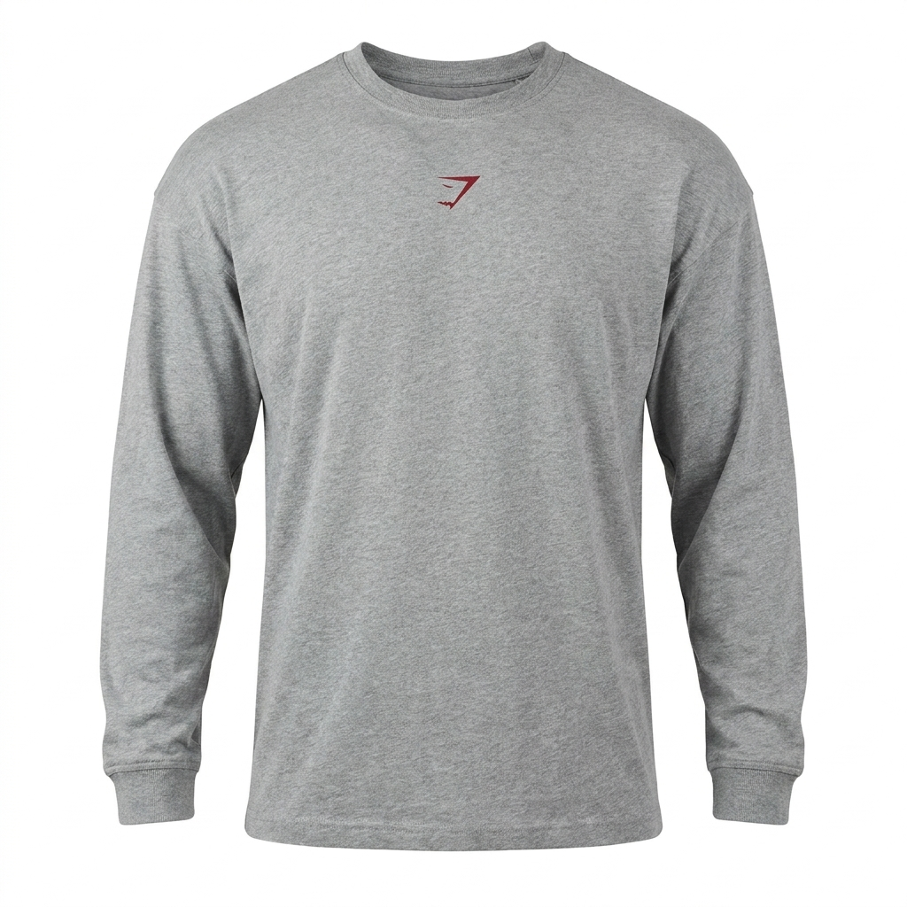 GYMSHARK Power Long Sleeve T-Shirt Charcoal Core Marl