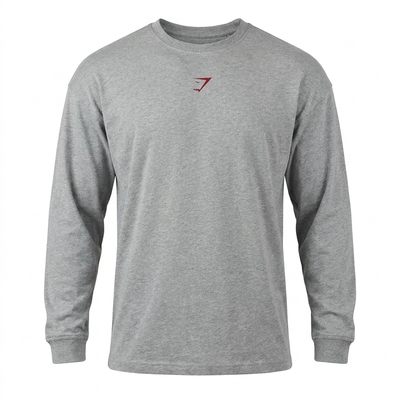 GYMSHARK Power Long Sleeve T-Shirt Charcoal Core Marl