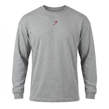 GYMSHARK Power Long Sleeve T-Shirt Charcoal Core Marl