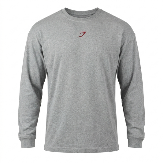 GYMSHARK Power Long Sleeve T-Shirt Charcoal Core Marl