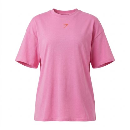 GYMSHARK Power Oversized T-Shirt Pink