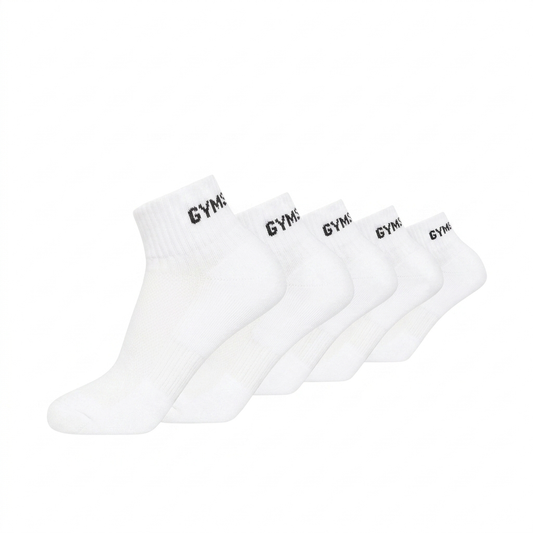 Women's Gymshark Quarter Socks 5Pk White