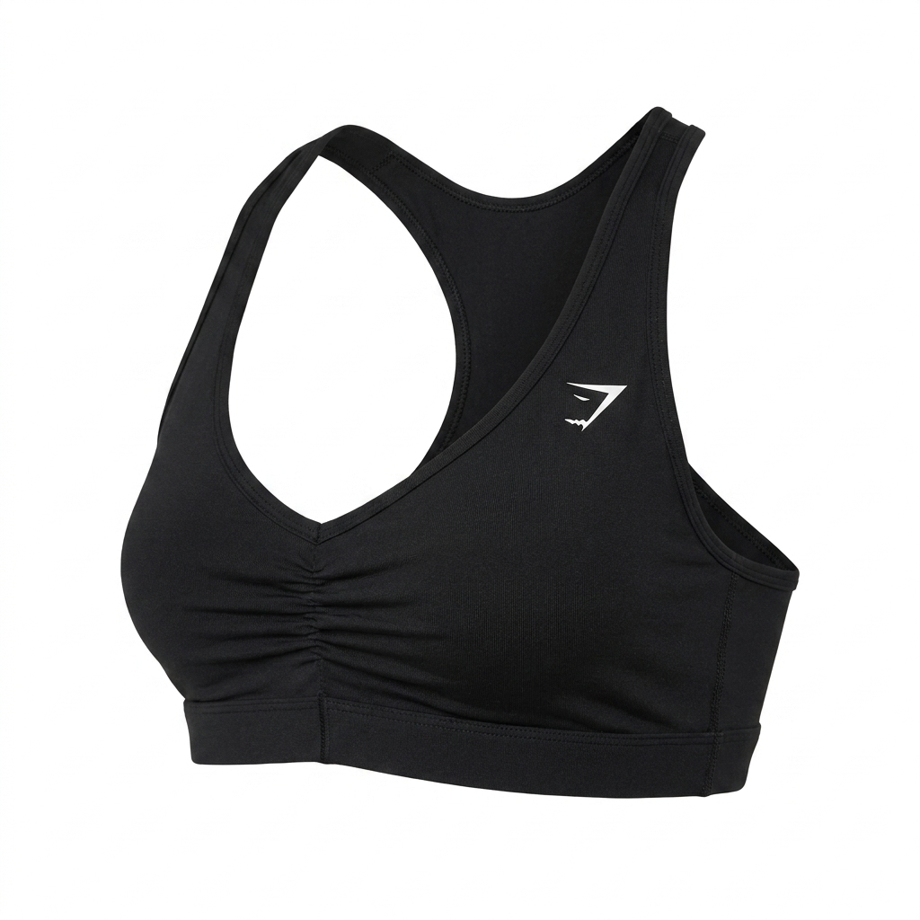 GYMSHARK Ruched Sports Bra 2.0 Black