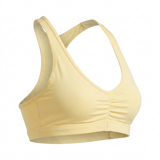 GYMSHARK Ruched Sports Bra 2.0 Butter Yellow