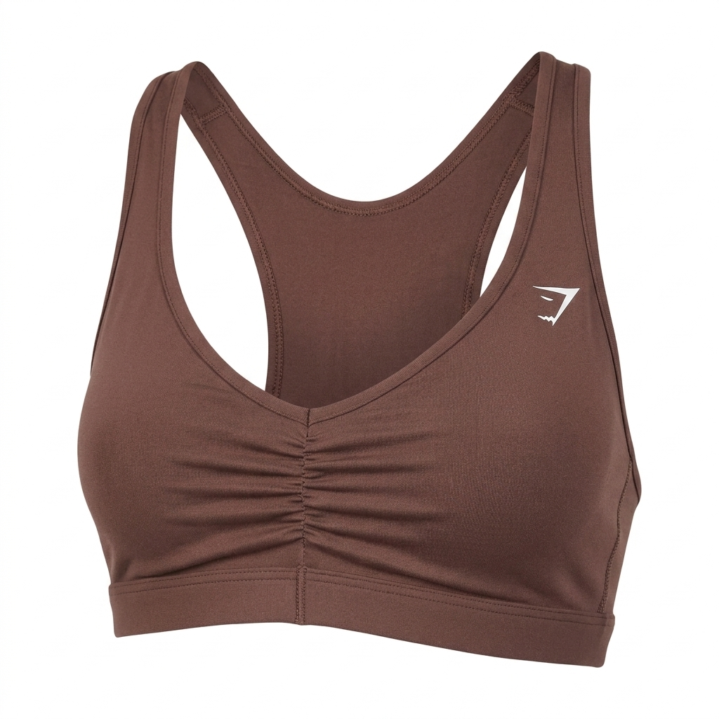 GYMSHARK Ruched Sports Bra 2.0 Espresso Brown