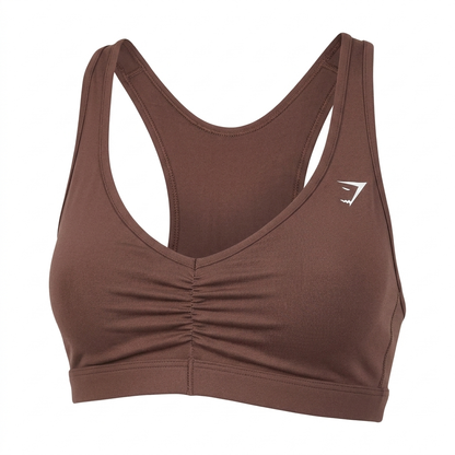 GYMSHARK Ruched Sports Bra 2.0 Espresso Brown
