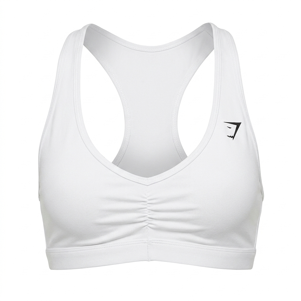 GYMSHARK Ruched Sports Bra 2.0 White