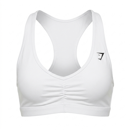 GYMSHARK Ruched Sports Bra 2.0 White