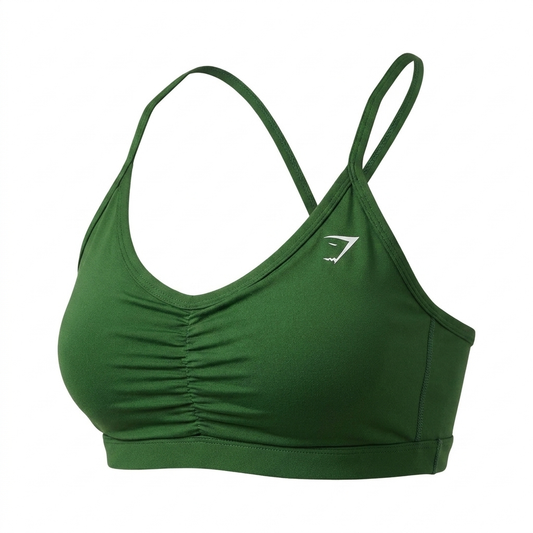 Women's Gymshark Ruched Sports Bra Athletic Green