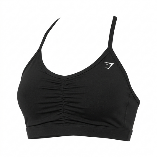 GYMSHARK Ruched Sports Bra Black