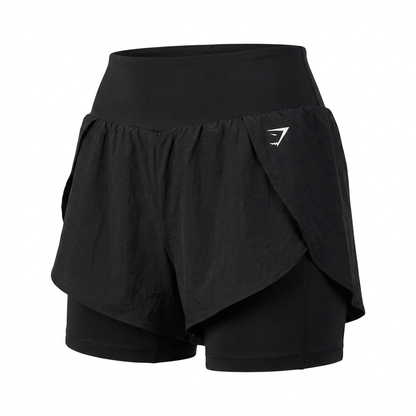 Women's Gymshark Running 2-In-1 Shorts Black