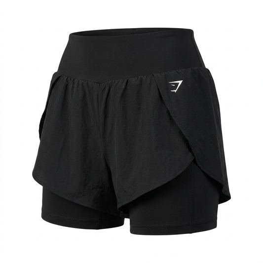 Women's Gymshark Running 2-In-1 Shorts Black