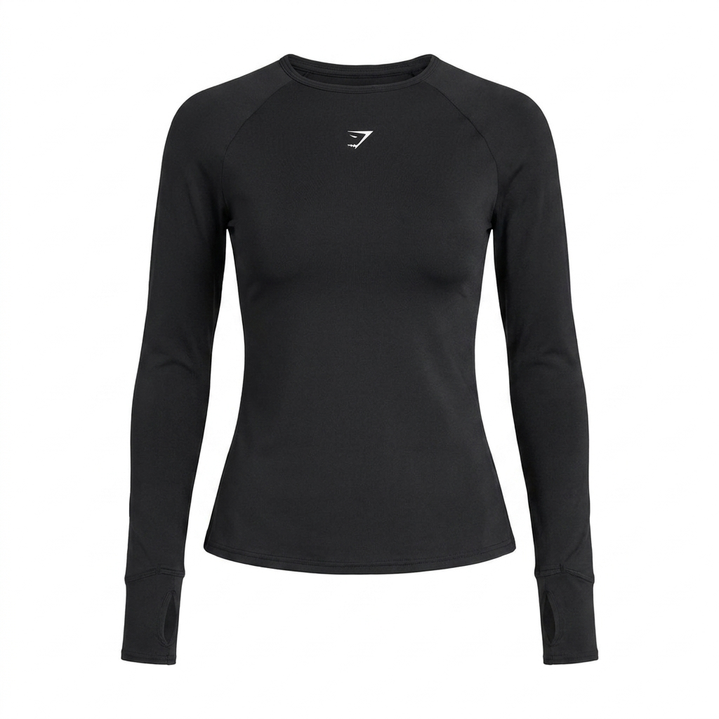 Women's Gymshark Running Long Sleeve Top Black