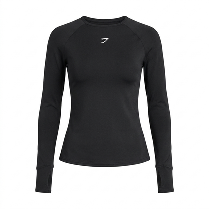 Women's Gymshark Running Long Sleeve Top Black