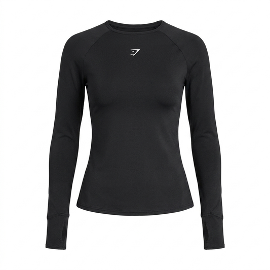 Women's Gymshark Running Long Sleeve Top Black