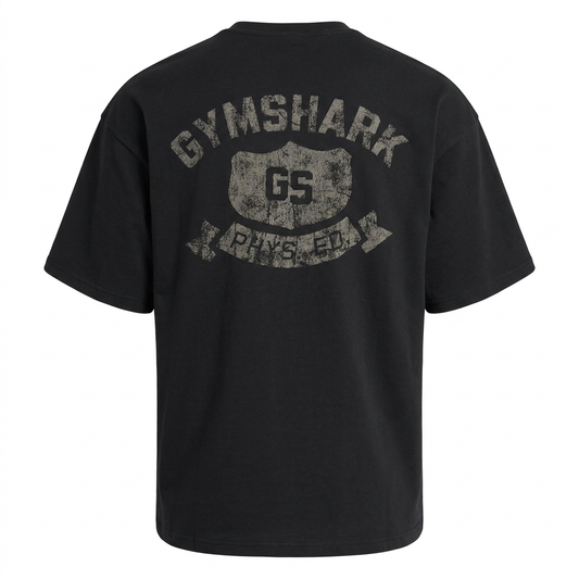GYMSHARK Shield Graphic T-Shirt Black