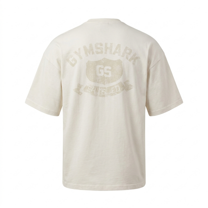 GYMSHARK Shield Graphic T-Shirt Soft White