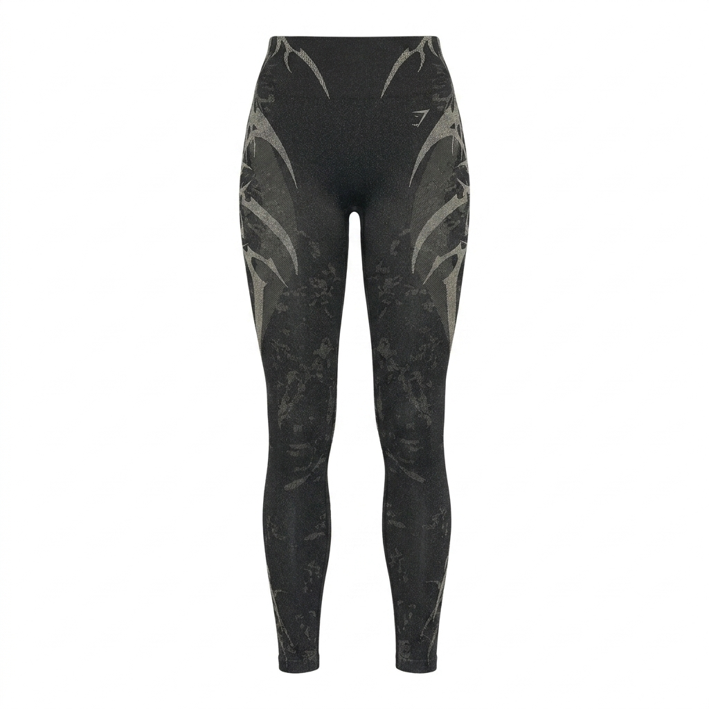 GYMSHARK Storm Seamless Leggings Black/Tinted White