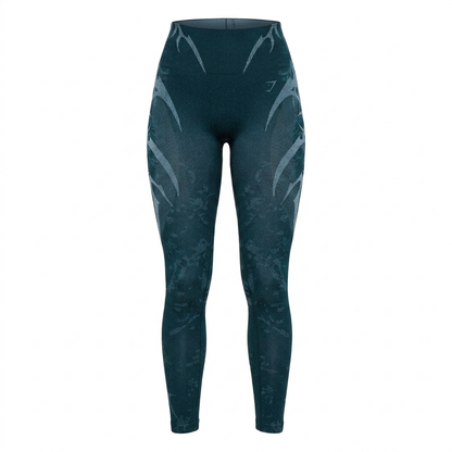 GYMSHARK Storm Seamless Leggings Deep Petrol Blue/Smoke Blue