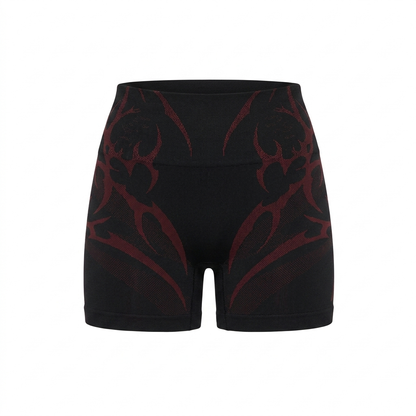 GYMSHARK Storm Seamless Shorts Black/Rich Maroon