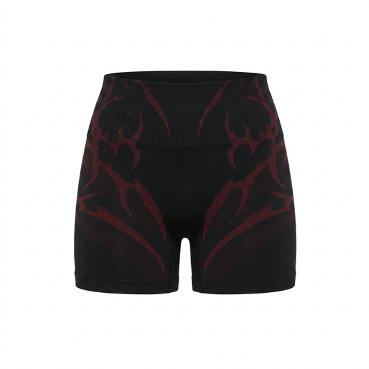 GYMSHARK Storm Seamless Shorts Black/Rich Maroon