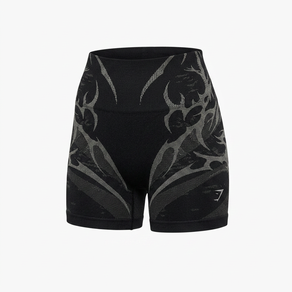 GYMSHARK Storm Seamless Shorts Black/Tinted White