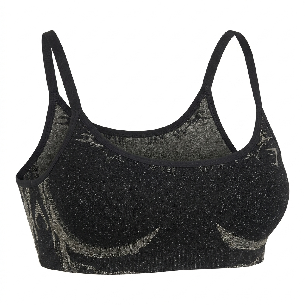 GYMSHARK Storm Seamless Sports Bra Black/Tinted White