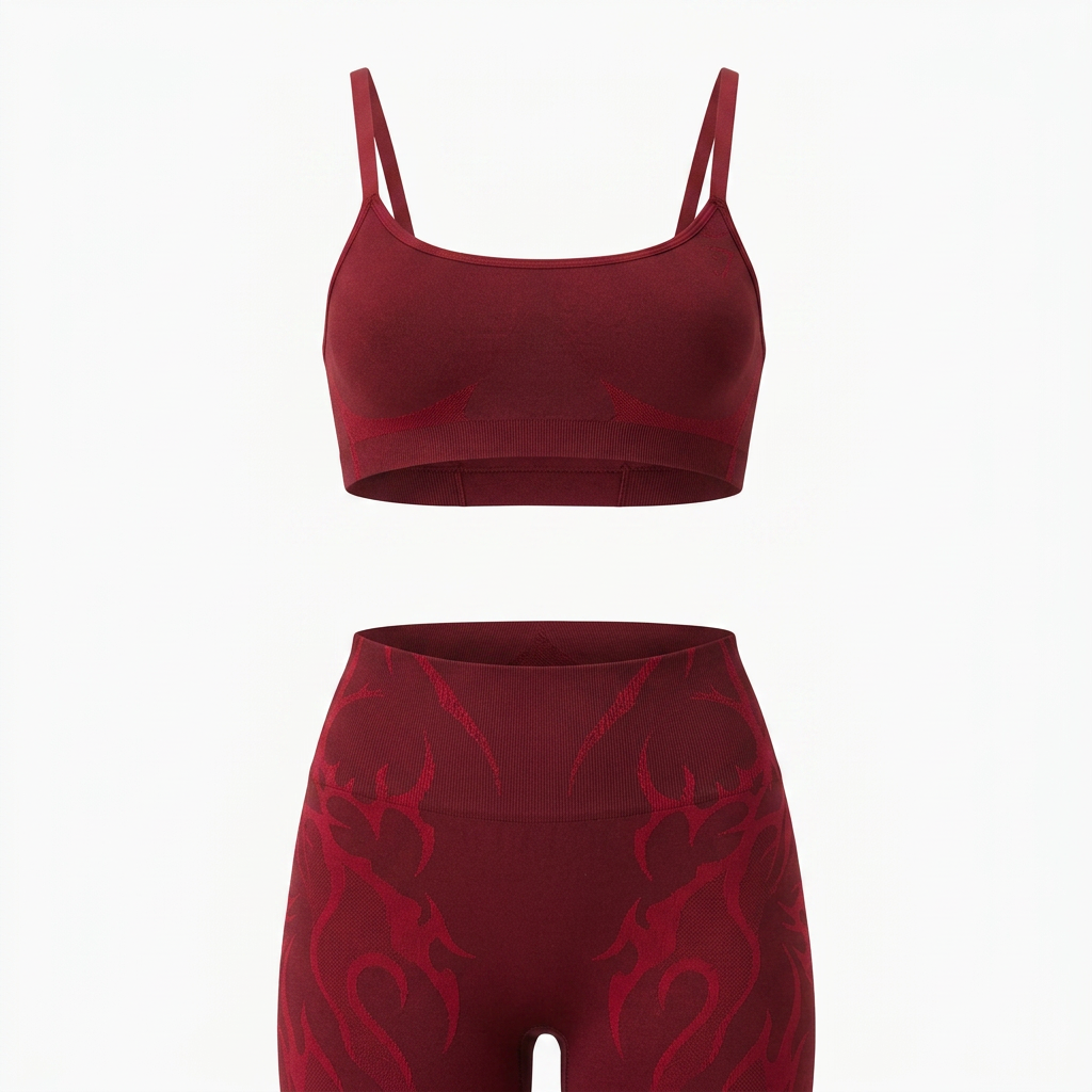 GYMSHARK Storm Seamless Sports Bra Sets Red/Carmine Red