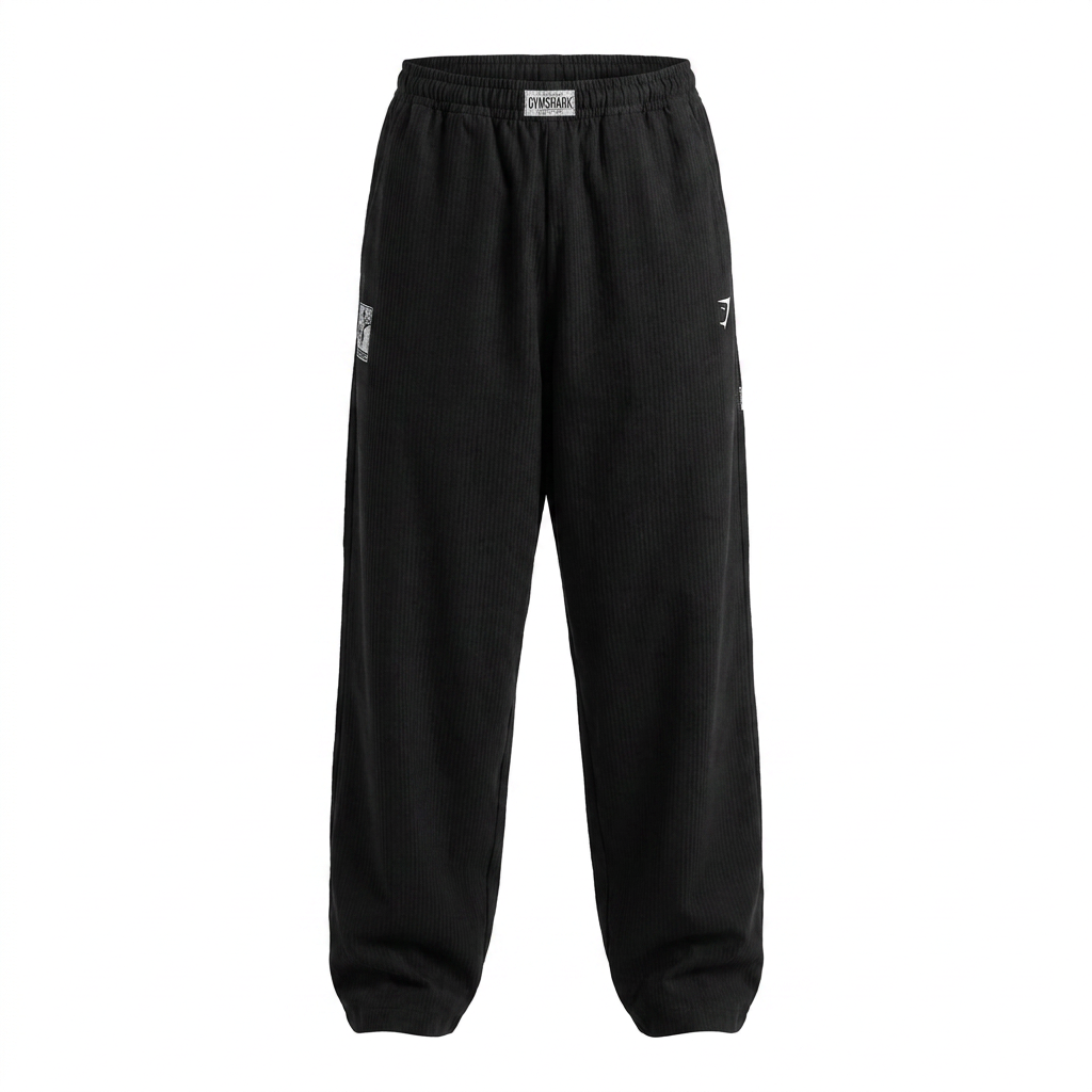 GYMSHARK Straight Leg Pumper Pants Black