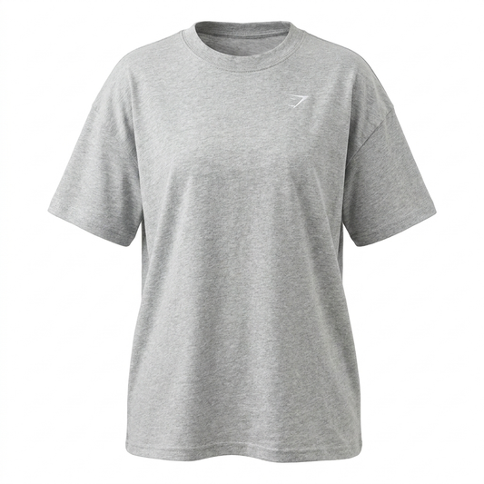 GYMSHARK Training Oversized T Shirt Light Grey Marl 1