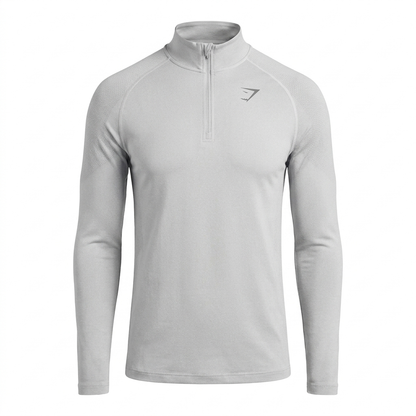 GYMSHARK Vital Seamless 1/4 Zip Light Smokey Grey