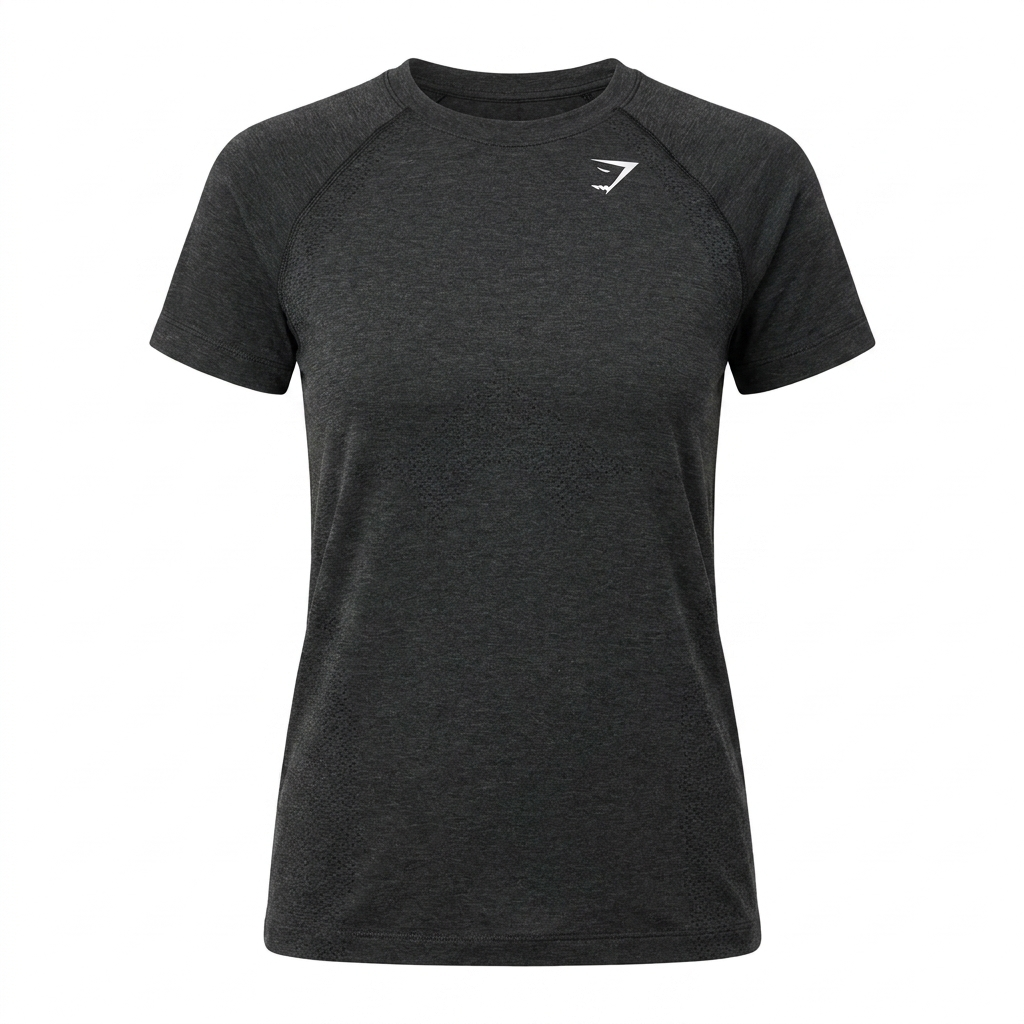 GYMSHARK Vital Seamless 2.0 Light T-Shirt Black Marl