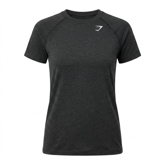 GYMSHARK Vital Seamless 2.0 Light T-Shirt Black Marl