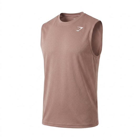 GYMSHARK Washed Pastels Tank Taupe Brown/Wash
