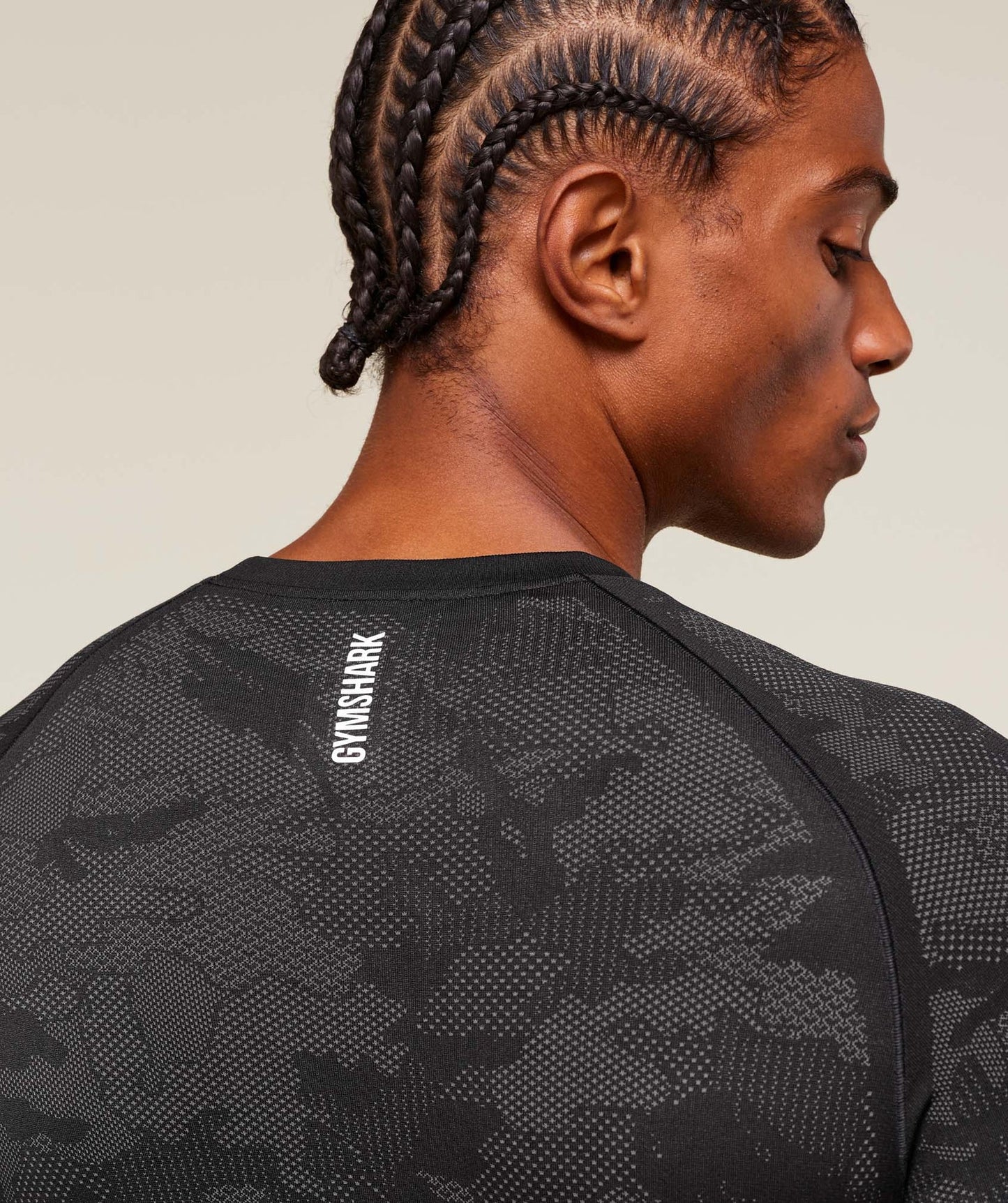 GYMSHARK Geo Seamless Long Sleeve T-Shirt Black Charcoal Grey — Gymshark | Authentic India