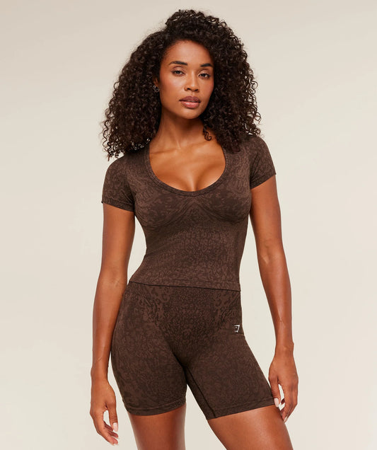 GYMSHARK Adapt Animal X Whitney Short Sleeve Top — Gymshark | Authentic India