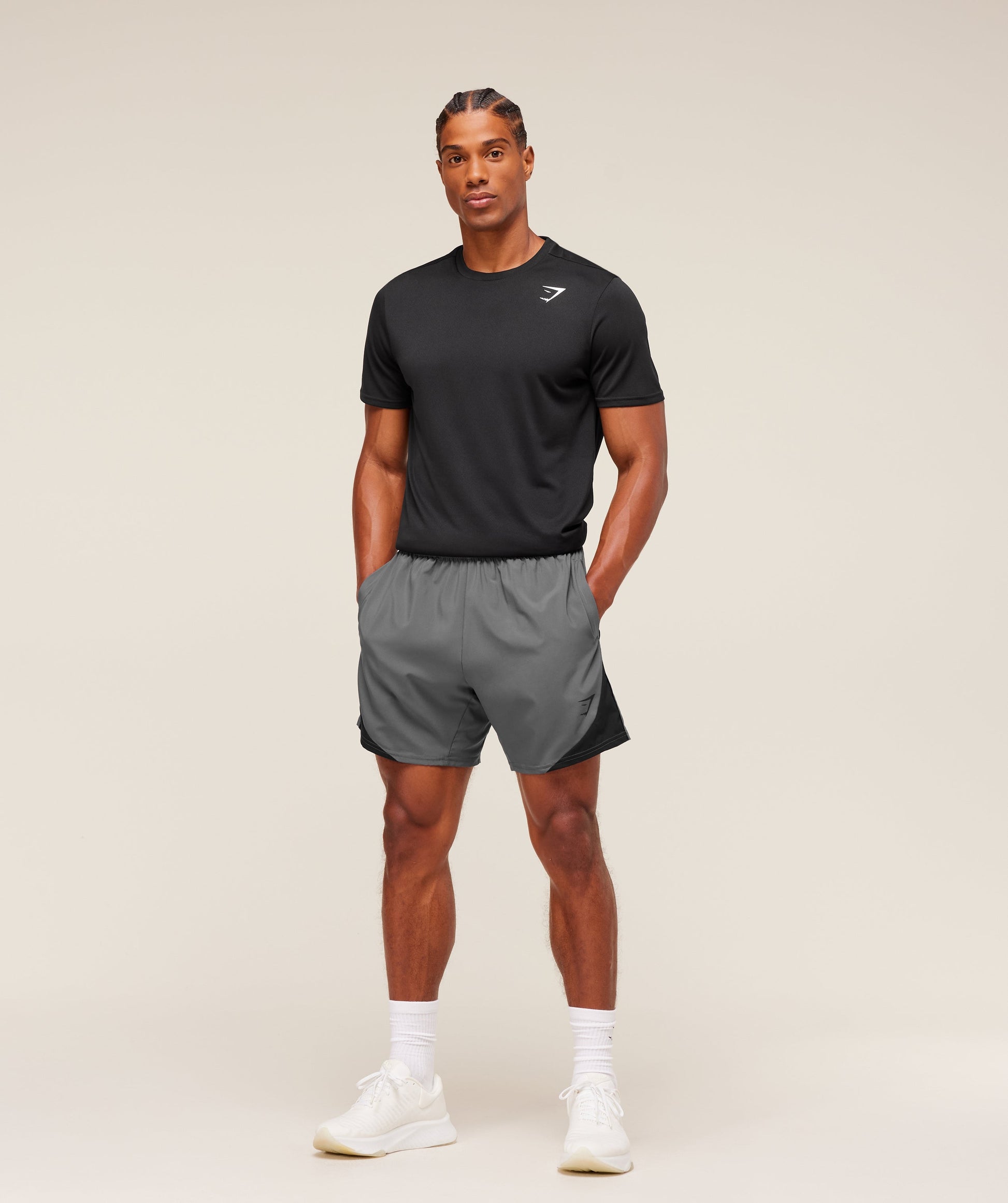 Gymshark Arrival Block 6" Shorts Dark Grey — Gymshark | Authentic India