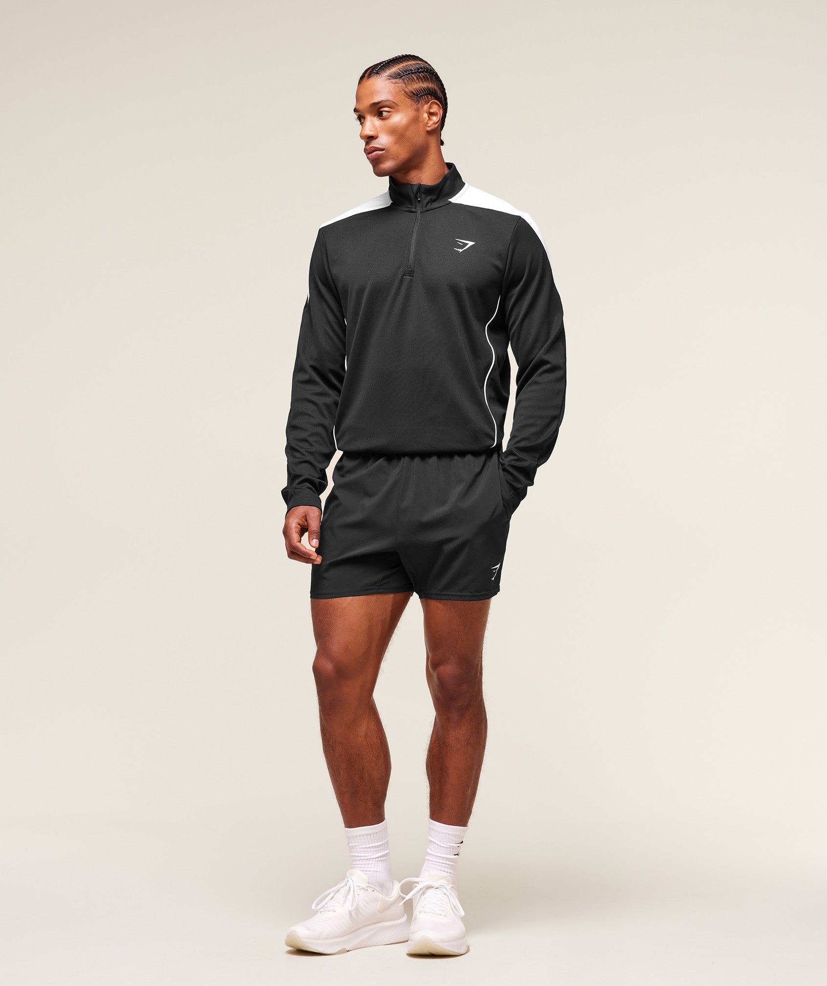 Gymshark Arrival Block 1/4 Zip Black — Gymshark | Authentic India