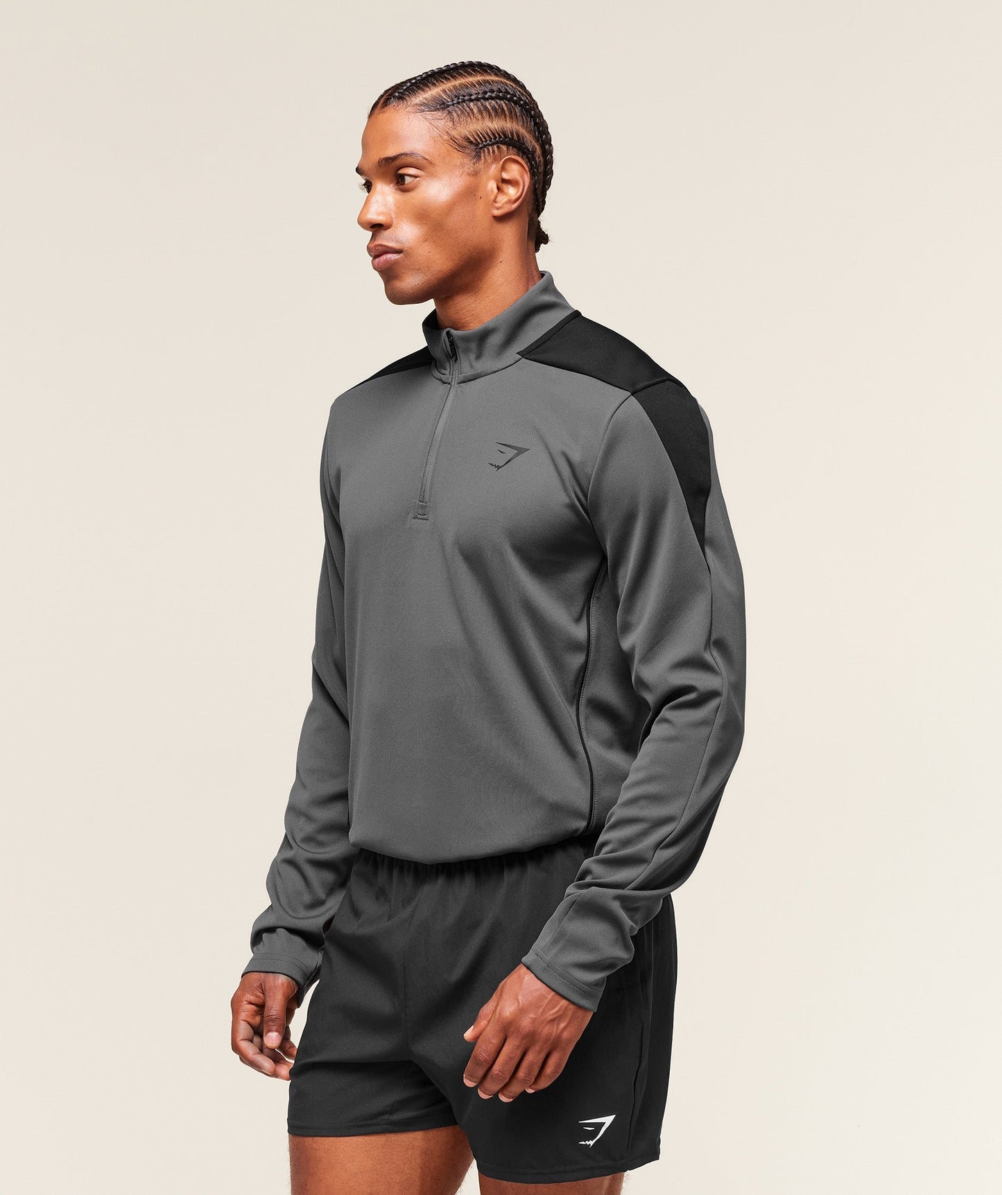Gymshark Arrival Block 1/4 Zip Dark Grey — Gymshark | Authentic India