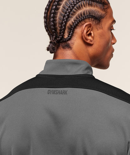 Gymshark Arrival Block 1/4 Zip Dark Grey — Gymshark | Authentic India