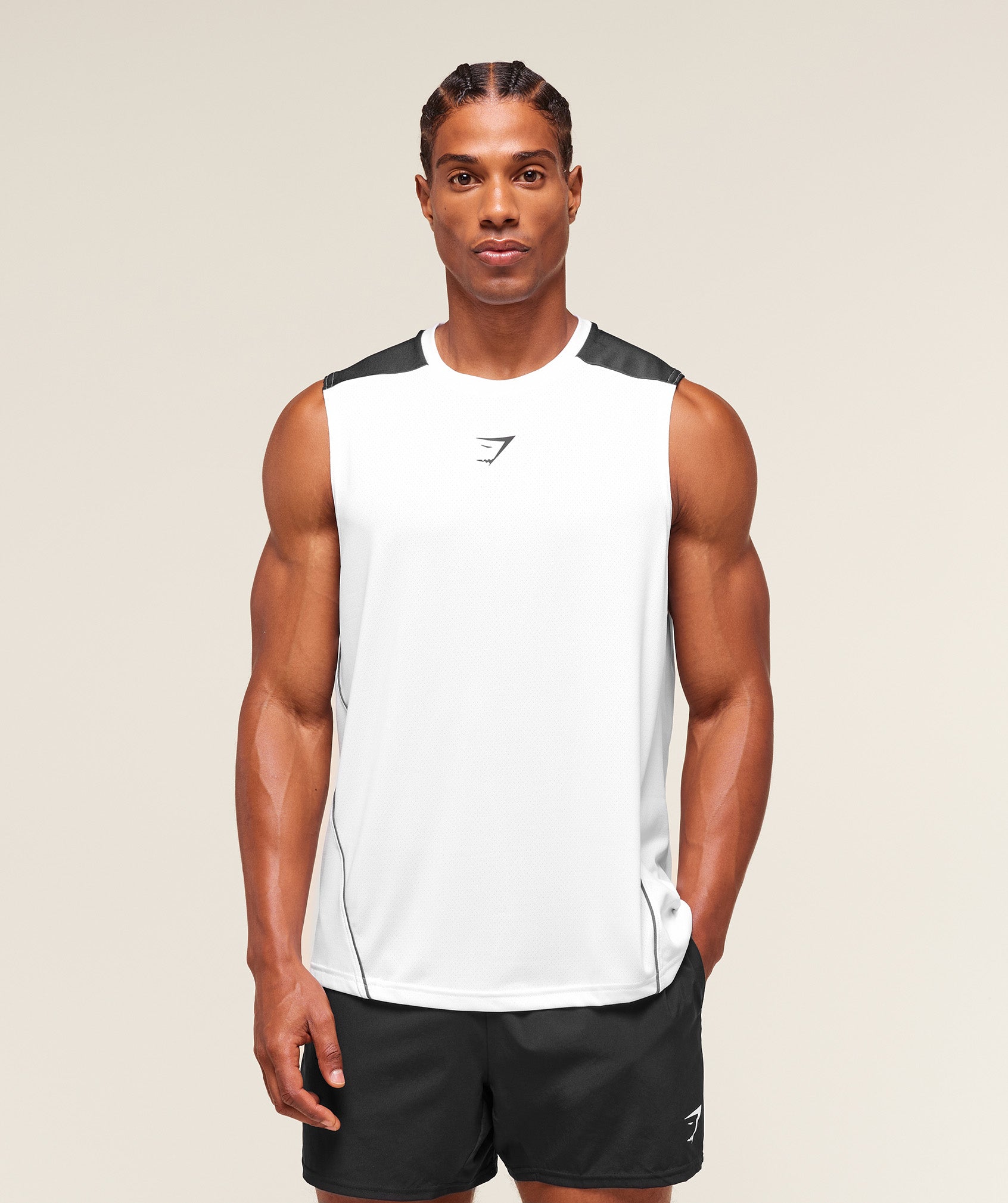 Gymshark Arrival Block Tank White — Gymshark | Authentic India