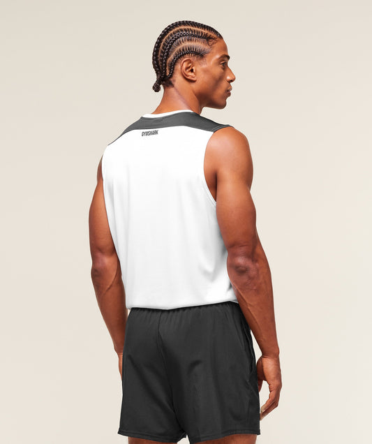 Gymshark Arrival Block Tank White — Gymshark | Authentic India