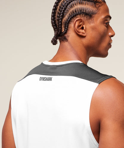 Gymshark Arrival Block Tank White — Gymshark | Authentic India