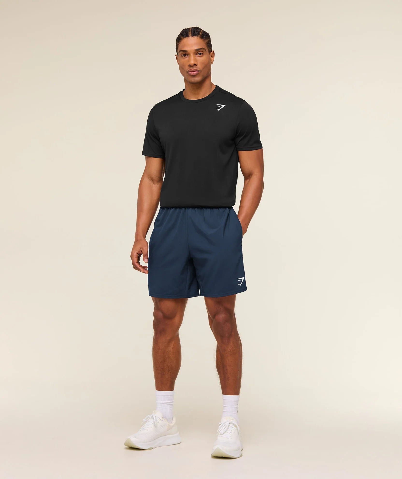 GYMSHARK Arrival 7 Shorts Navy — GYMSHARK S | Authentic India