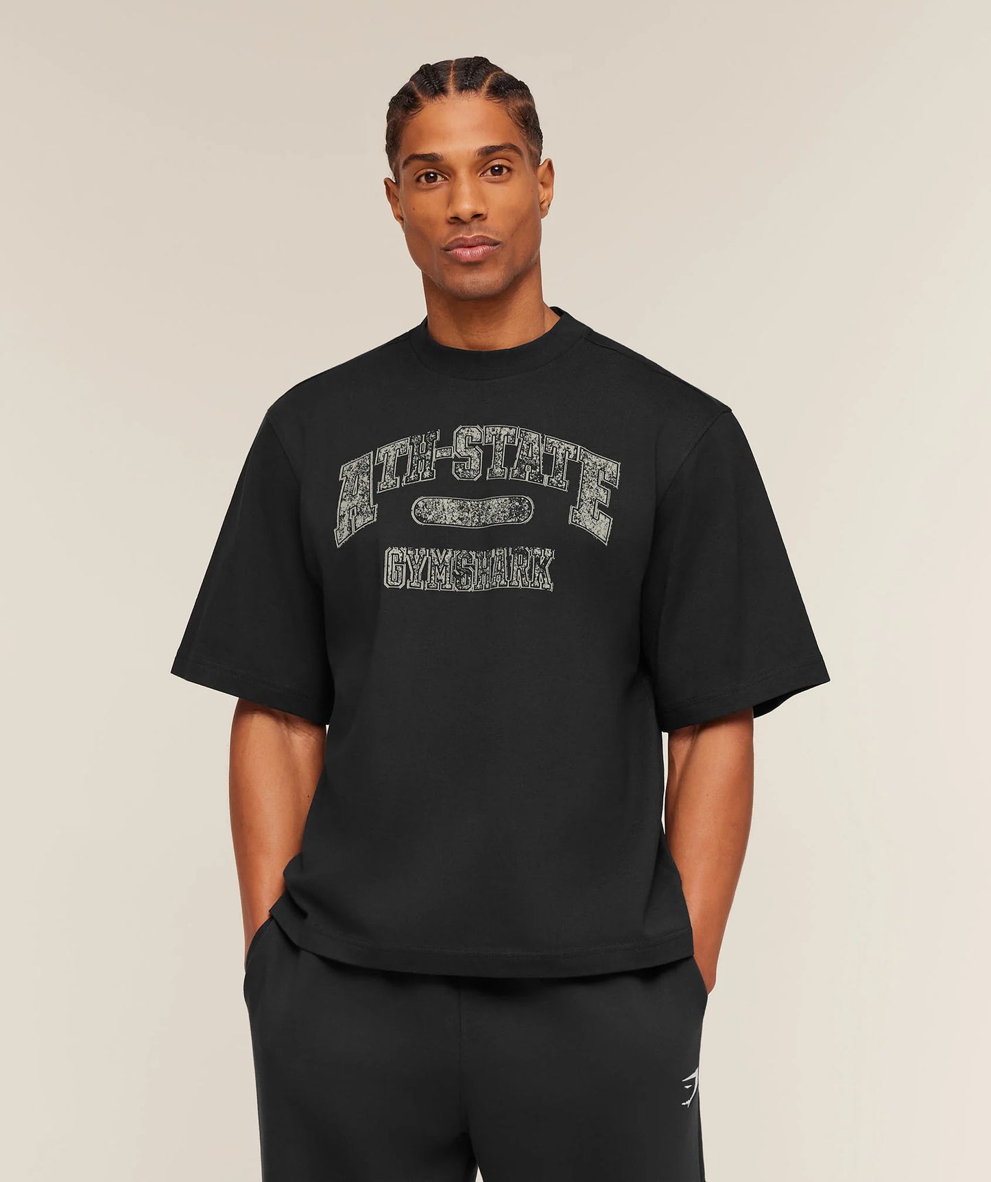 GYMSHARK Ath-State Graphic T-Shirt Black
