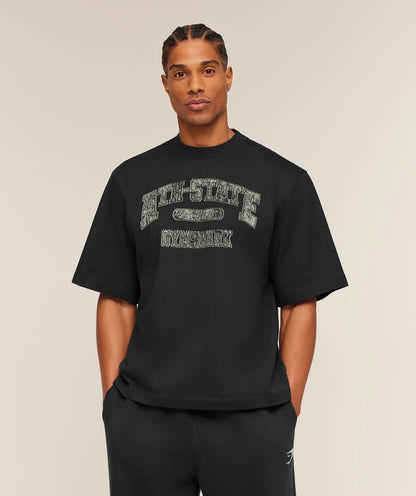 GYMSHARK Ath-State Graphic T-Shirt Black