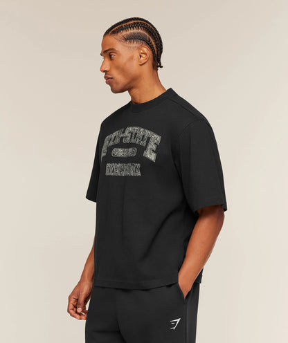 GYMSHARK Ath-State Graphic T-Shirt Black